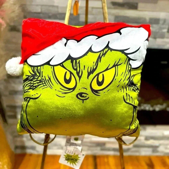 Grinch Christmas Throw Pillow - Picture 5 of 6